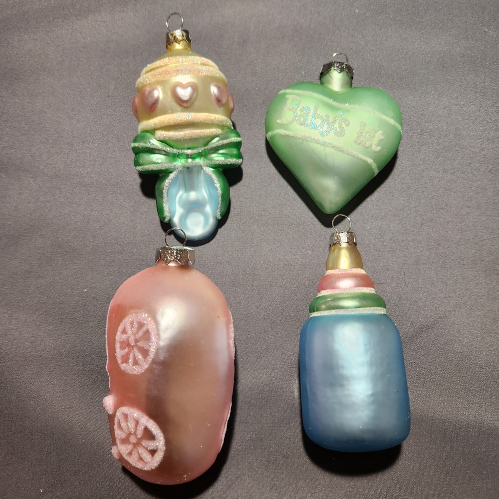 Target 2002 Baby's First Holiday Christmas Glass Ornaments Set of 4 - Picture 5 of 5